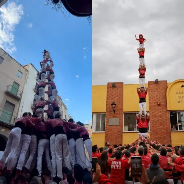 Cap de setmana d’estrenes: 4de9 folrat rosat i pilar de 6 vermell