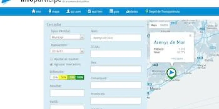 El web de l’Ajuntament d’Arenys de Mar ocupa el lloc 23 en transparència a Catalunya