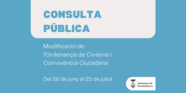 S’obre una consulta pública per a la modificació de l’Ordenança de Civisme i Convivència Ciutadana