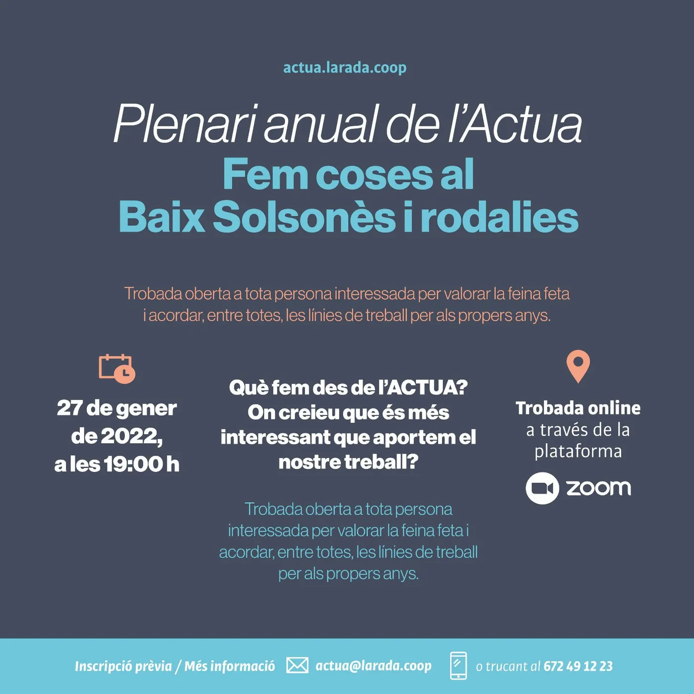 El programa Actua de l'Arada celebra dijous el seu plenari virtual
