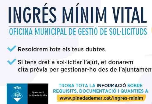 S'allarga fins el 31 de desembre el període per fer tràmits a través de l'Ajuntament de Pineda per la gestió de l'Ingrés Mínim Vital