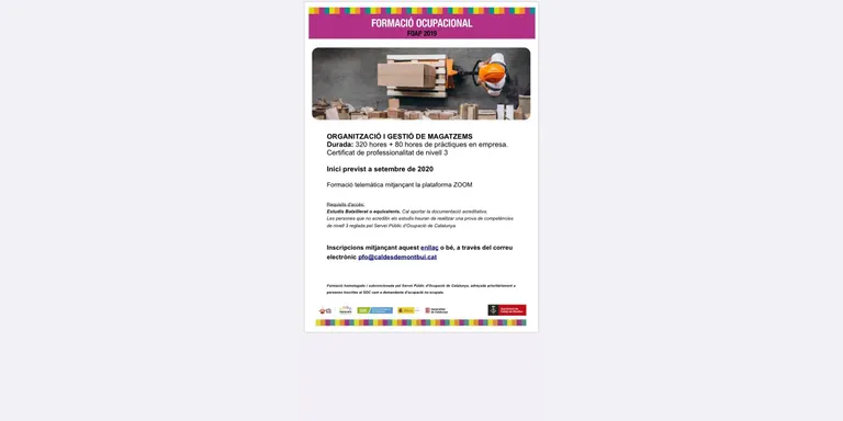 El Servei d'Ocupació de Caldes renova l'oferta formativa pels propers mesos