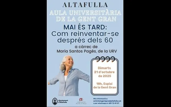 La URV convida les persones més grans de 60 anys d’Altafulla a reinventar-se