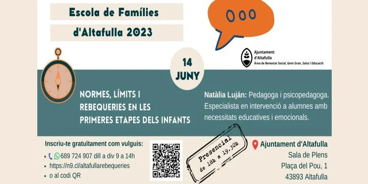 L'Escola de Famílies d'Altafulla tanca el curs amb dues xerrades aquest dimecres i dijous