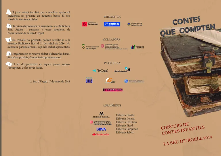 Obert el termini per participar en el concurs literari 'Contes que compten' 2014
