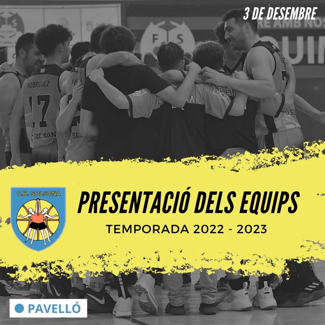 El Club Bàsquet Solsona presenta els equips de la temporada demà dissabte