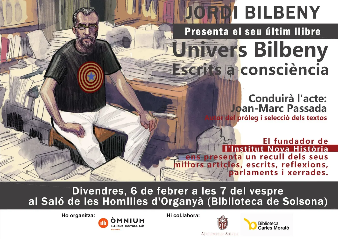 L'escriptor Jordi Bilbeny porta a Solsona el recull dels seus millors textos