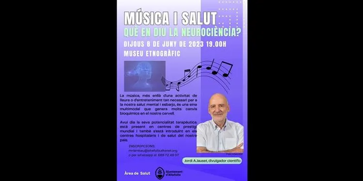 L'expert en neurociència Jordi Jauset ofereix una xerrada sobre els efectes de la música en la salut, aquest dijous a Altafulla