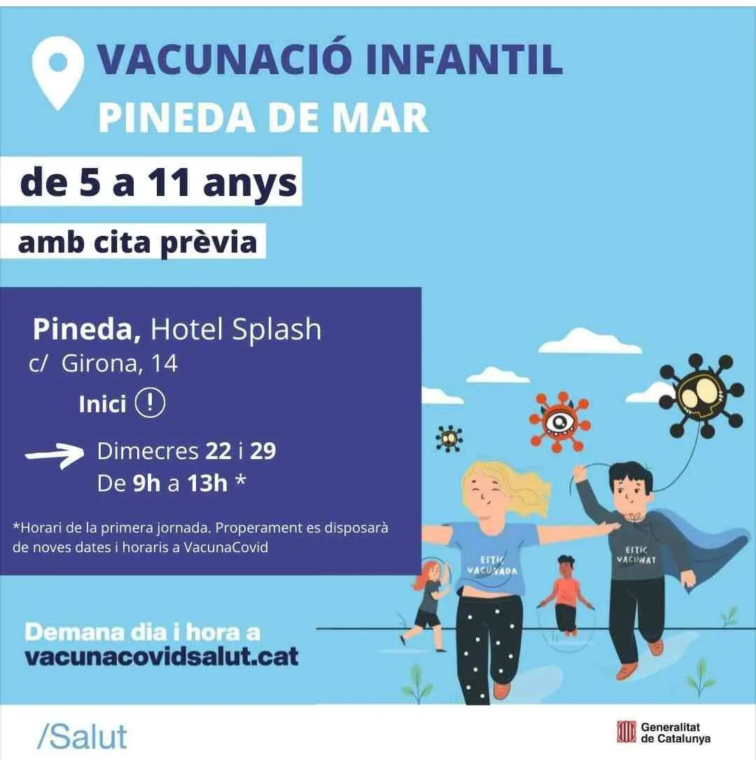 Jornades de vacunació infantil a Pineda, avui dimecres i el dimecres 29 de desembre