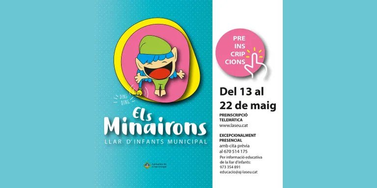 S'obren les preinscripcions en línia per a la llar d’infants municipal Els Minairons