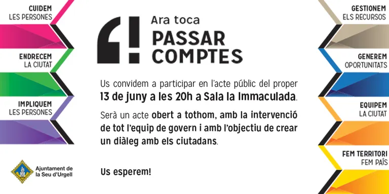 Acte de balanç dels dos primers anys de legislatura a l'Ajuntament de la Seu