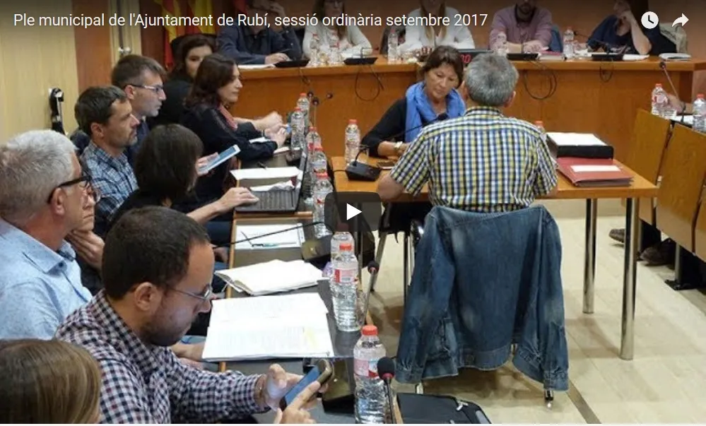 Ple municipal de l'Ajuntament de Rubí, sessió ordinària setembre 2017