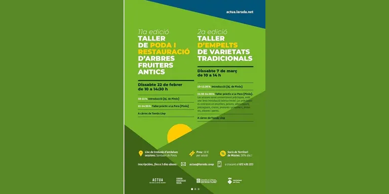 L'Arada organitza nous tallers de poda, restauració i empelts d'arbres fruiters