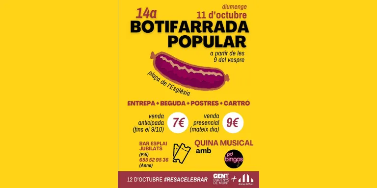 Esquerra proposa, un any més, la botifarrada popular per la vigília del dia de la Hispanitat
