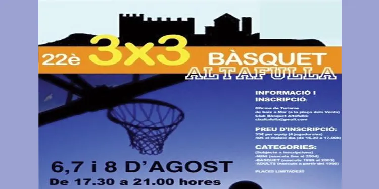 El 22è Torneig 3x3 de Bàsquet d’Altafulla arrenca aquest dijous