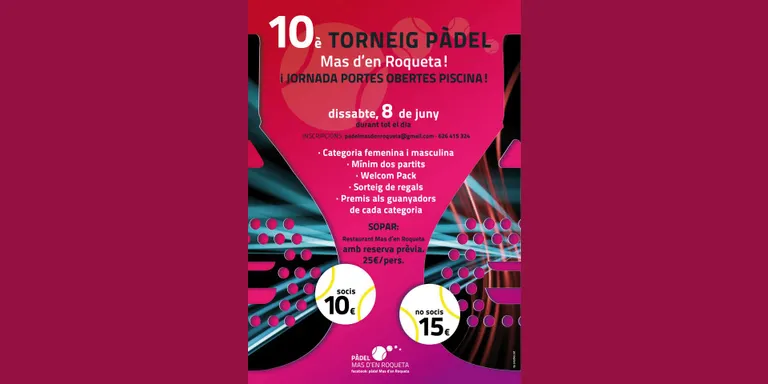 El Campionat de Pàdel del Mas d'en Roqueta arriba a la desena edició