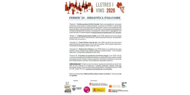 Els usuaris de la biblioteca d'Alguaire, al Segrià, s'apropen a la denominació d'origen Costers del Segre en el marc del projecte ‘Biblioteques amb DO’