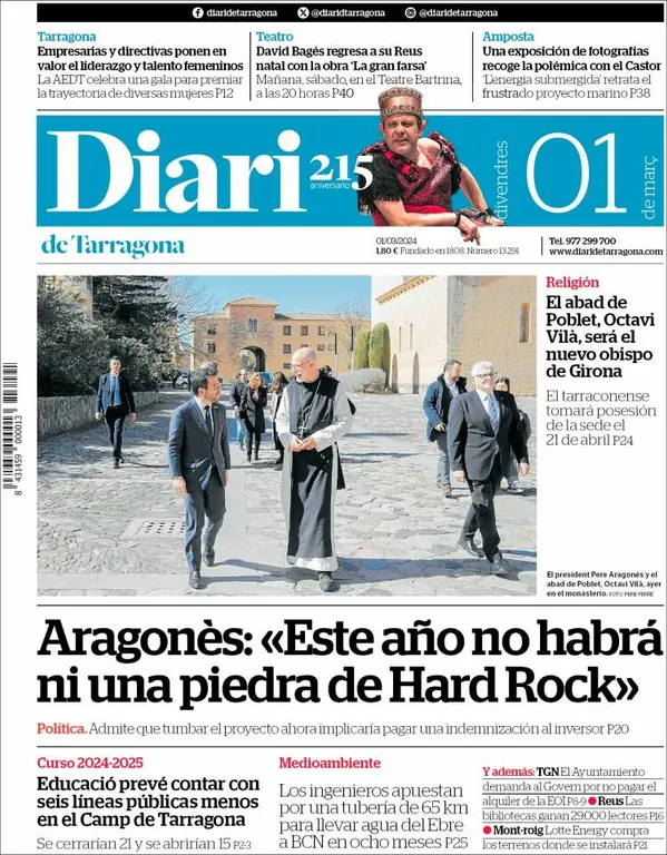 Cop d'ull als diaris d'aquest divendres 1 de març