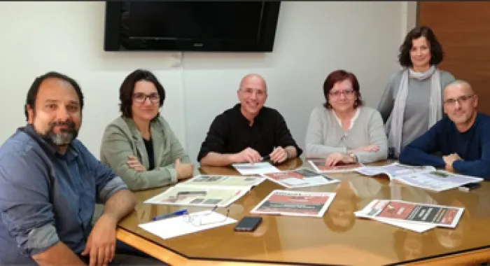 Els regidors de govern d'ERC amb Angels Castillo (al costat Rabasseda)
