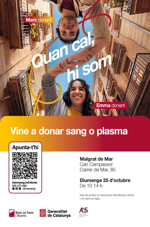 48 inscrits en la campanya de donació de sang o plasma de diumenge