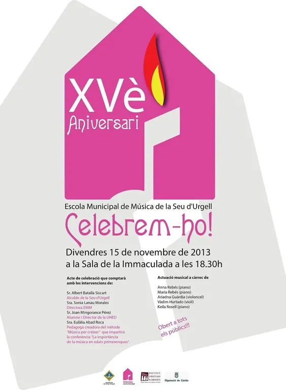 L'Escola de Música de la Seu celebra el 15è aniversari