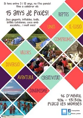 Sasc-Pixies celebra 15 anys d'activitats d'educació en el lleure