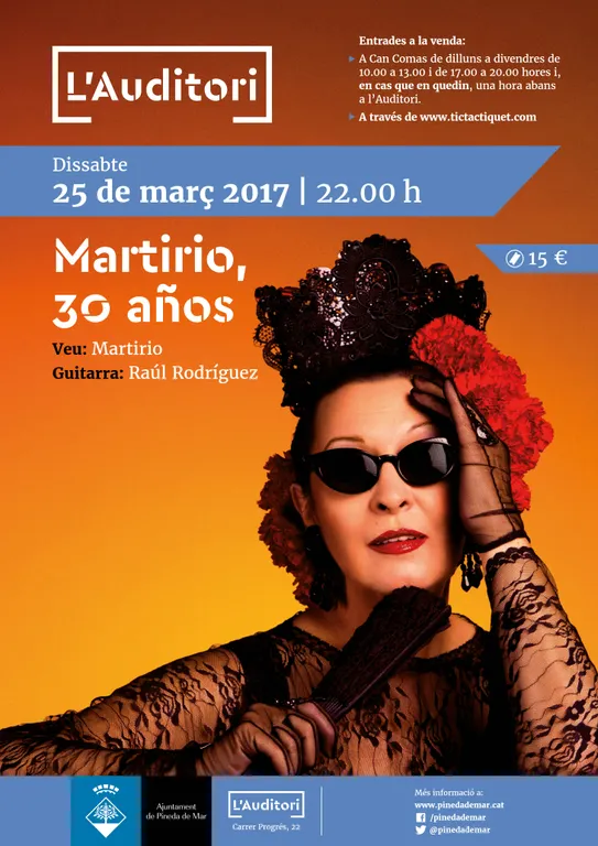 Martirio arriba a l'Auditori de Pineda per repassar els seus 30 anys a l'escenari