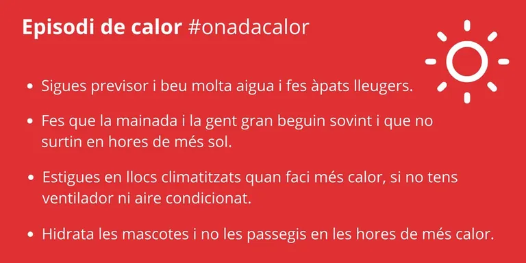 Alerten d'una possible onada de calor a partir del proper 24 de juny