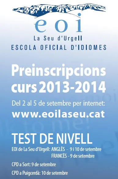 L'EOI de la Seu obrirà les preinscripcions el mes de setembre