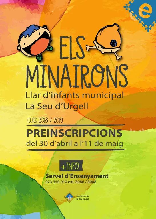 Dilluns s'obren les preinscripcions per a la llar d’infants municipal El Minairons
