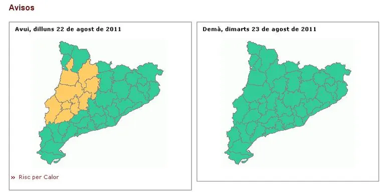 Continua l'avís per l'onada de calor, situada al nivell 2