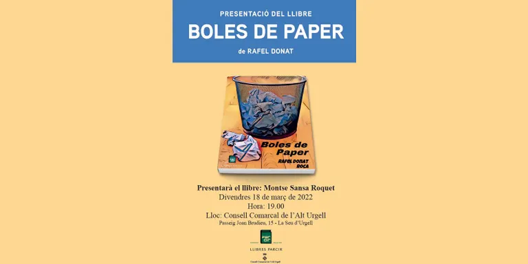 Rafel Donat presenta a la Seu d'Urgell el llibre 'Boles de paper'