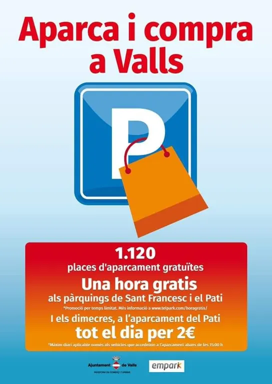 Els aparcaments del Pati i Sant Francesc oferiran una hora d’estacionament gratuït
