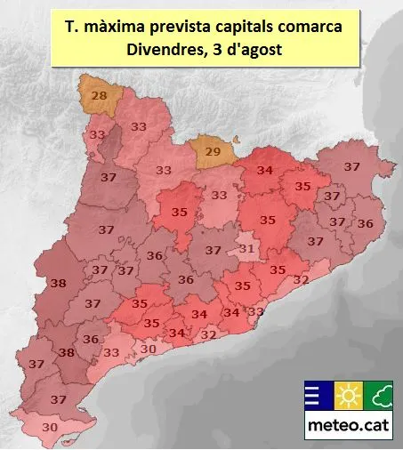 Avís per onada de calor, amb màximes de fins a 37 graus al Pirineu