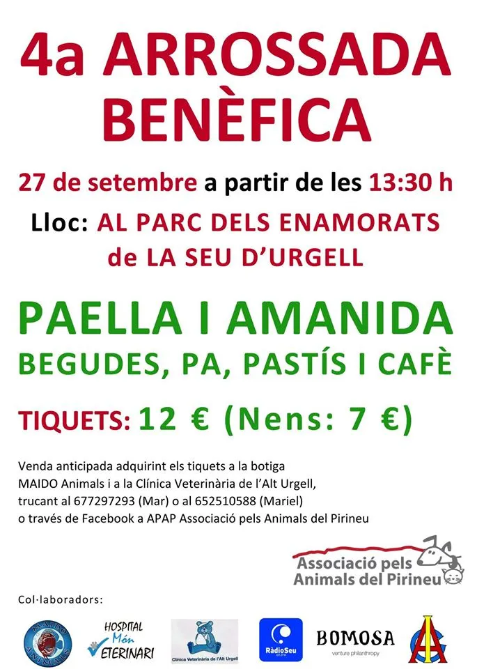Arrossada Benèfica Associació pels Animals del Pirineu