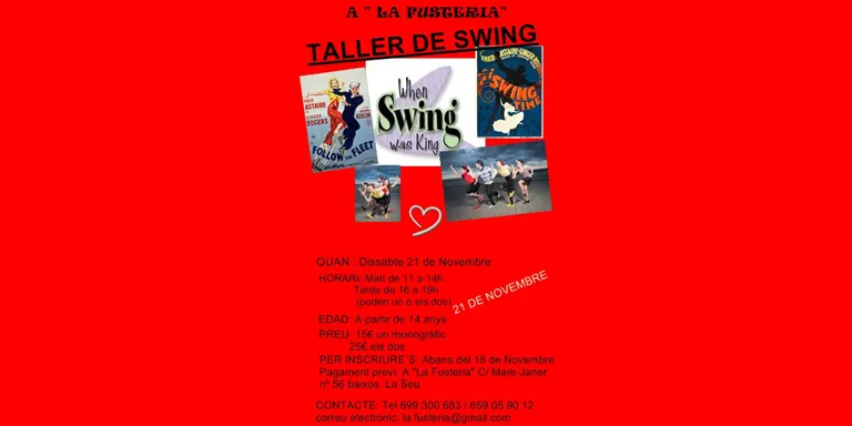 La Fusteria organitza un taller de swing