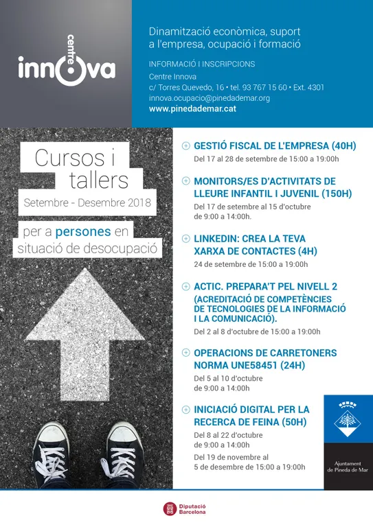 El Centre Innova programa nous cursos per a persones en situació de desocupació