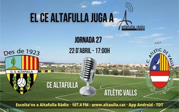 El CE Altafulla rep l’Atlètic Valls en un duel decisiu per l’ascens