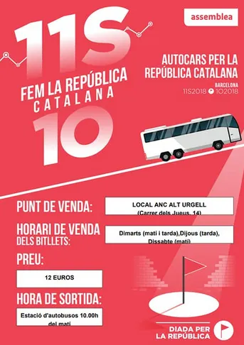 Autocars des de la Seu per assistir a la manifestació de la Diada