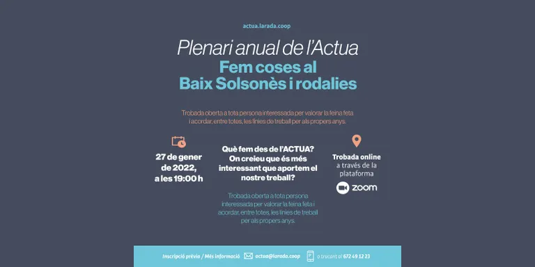 El programa Actua de l'Arada celebra dijous el seu plenari virtual