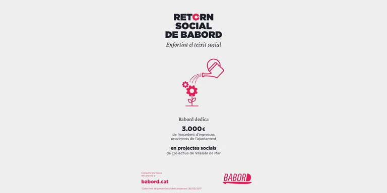 Babord porta a terme l’acció “Retorn social” per donar suport a projectes socials
