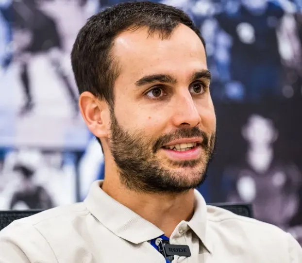 Xavi Barroso, jugador calderí del FC Barcelona d’hoquei patins: «Diuen que el català sempre torna a casa i jo sóc un d’ells»