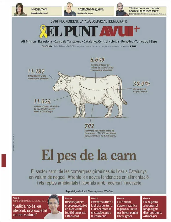 Cop d'ull als diaris d'aquest dijous 15 de febrer