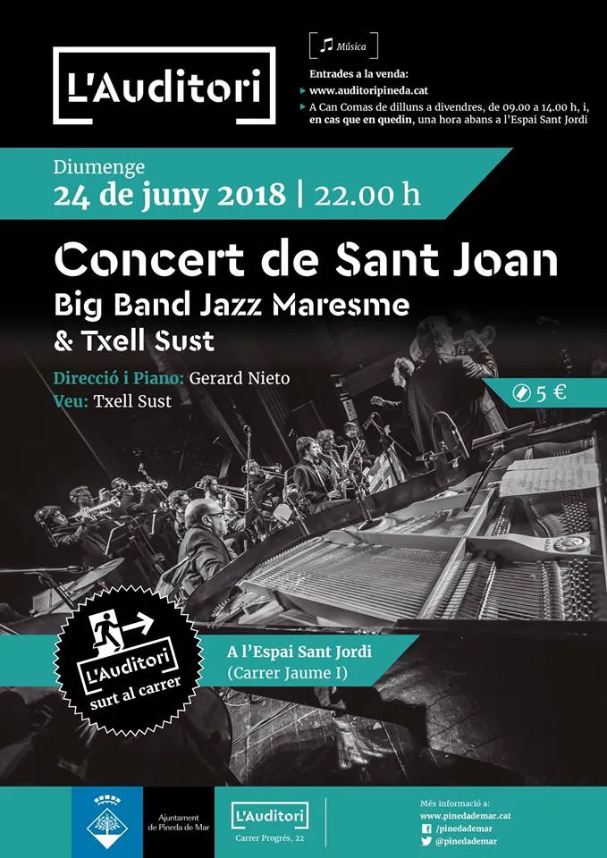 Concert de Sant Joan amb «La Big Band Jazz Maresme i Txell Sust»