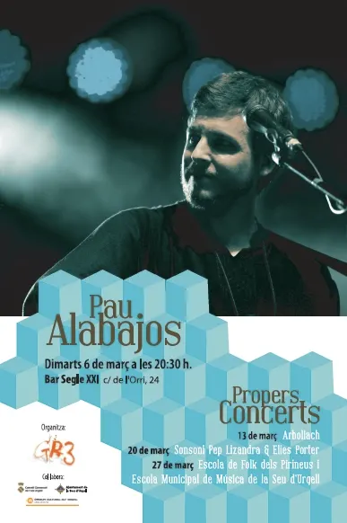Pau Alabajos obrirà el 3r Cicle de Cantautors i Música Folk de la Seu