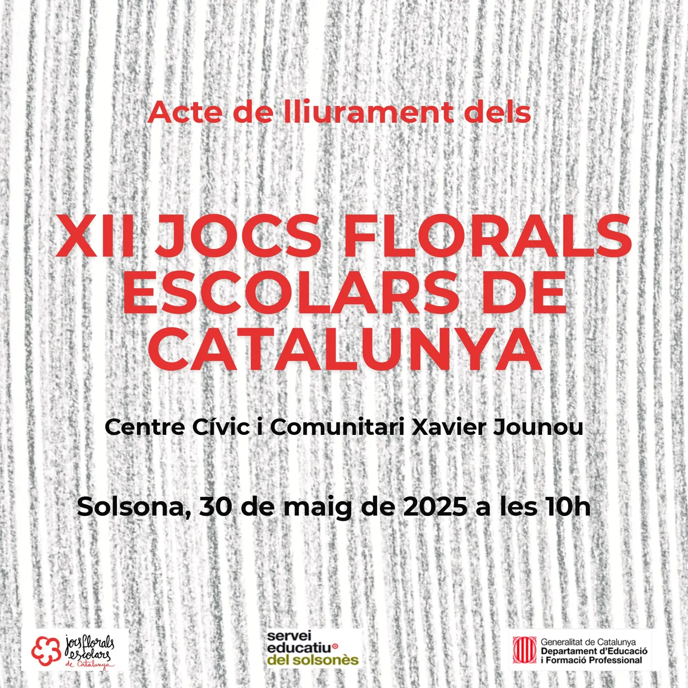 Solsona acollirà l'acte de lliurament de premis dels Jocs Florals Escolars de la Catalunya Central