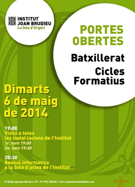 Jornada de portes obertes a l'Institut Joan Brudieu per al curs 2014-2015