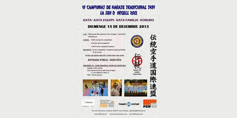 A punt el sisè Campionat de Karate Tradicional de la Seu