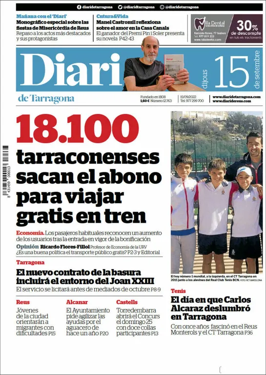 T'expliquem les portades dels diaris del territori d'aquest 15 de setembre