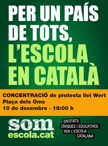 Somescola.cat convoca una concentració a la Seu en defensa de l'escola catalana